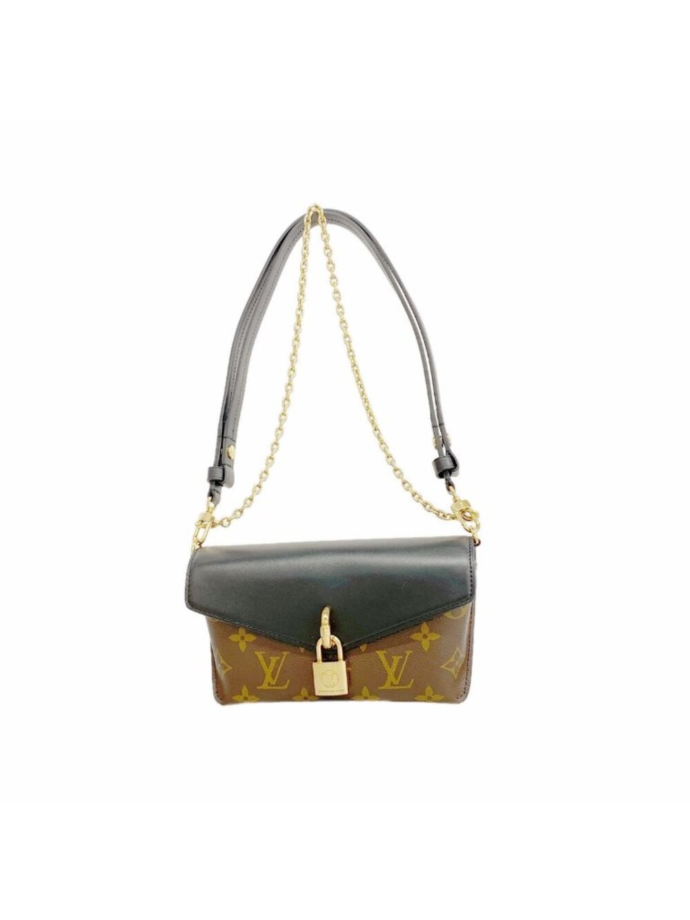 Louis Vuitton Shoulder Bag Monogram Padlock on Strap Noir